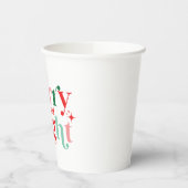 Weihnachten fröhlicher und hellrosa roter moderner pappbecher (Links)