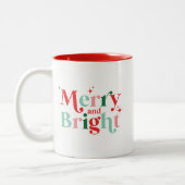 Weihnachten fröhlicher und hellrosa roter moderner zweifarbige tasse (Links)