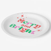 Weihnachten fröhlicher und leuchtend rot-grüner mo pappteller (Schrägansicht)