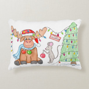 Weihnachten - Fröhlicher Weihnachts-Elch! Dekokissen