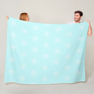 Weihnachten Frost blauer Schneeflocken Fleecedecke
