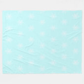 Weihnachten Frost blauer Schneeflocken Fleecedecke (Vorderseite (Horizontal))