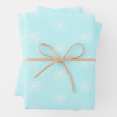 Weihnachten Frost blauer Schneeflocken Geschenkpapier Set (Beispiel)