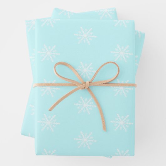 Weihnachten Frost blauer Schneeflocken Geschenkpapier Set (Beispiel)