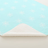 Weihnachten Frost blauer Schneeflocken Sherpadecke (3/4)