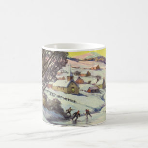 Weihnachten, Frozen See mit Eis Skater Kaffeetasse