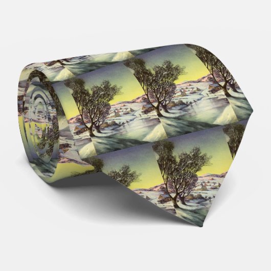 Weihnachten, Frozen See mit Eis Skater Krawatte (Gerollt)