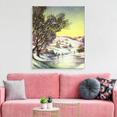 Weihnachten, Frozen See mit Eis Skater Leinwanddruck (Insitu (Wohnzimmer))