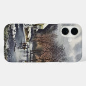 Weihnachten, Frühe Winter Skater auf einem Teich Case-Mate iPhone Hülle (Rückseite (Horizontal))