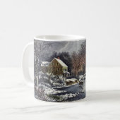 Weihnachten, Frühe Winter Skater auf einem Teich Kaffeetasse (Vorderseite Links)