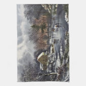 Weihnachten, Frühe Winter Skater auf einem Teich Küchentuch (Vertikal)