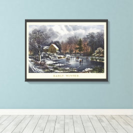 Weihnachten, Frühe Winter Skater auf einem Teich Leinwanddruck