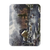 Weihnachten, Frühe Winter Skater auf einem Teich Magnet (Vertikal)