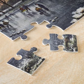 Weihnachten, Frühe Winter Skater auf einem Teich Puzzle (Seite)