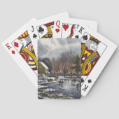 Weihnachten, Frühe Winter Skater auf einem Teich Spielkarten (Rückseite)
