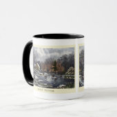 Weihnachten, Frühe Winter Skater auf einem Teich Tasse (Vorderseite Links)