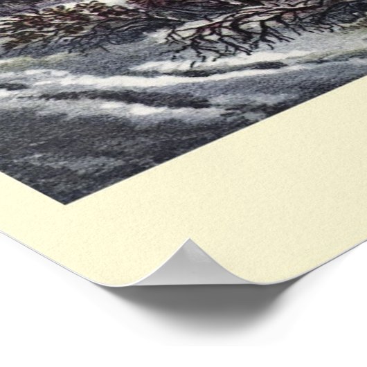 Weihnachten, Früherer Winter mit Eis-Skatern Poster (Ecke)