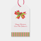 Weihnachten fügen Sie Ihr eigenes Foto rot grün Ge Geschenkanhänger (Rückseite)