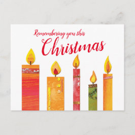 Weihnachten fünf Kerzen beleuchtet Papier Kunst. Postkarte