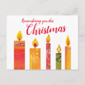 Weihnachten fünf Kerzen beleuchtet Papier Kunst. Postkarte (Vorderseite)