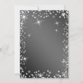 Weihnachten Funkelnd Silberglas Champagner Einladung (Rückseite)