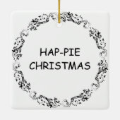Weihnachten | Funny Apple Pie Pun Keramikornament (Rückseite)