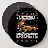 Weihnachten Funny Bartded Dragon Weihnachten Liebe Button (Vorne & Hinten)