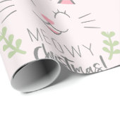 Weihnachten| Funny Cat with Antlers Pattern Geschenkpapier (Rolleneckpunkt)
