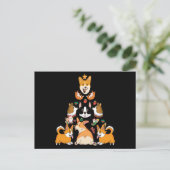 Weihnachten Funny Corgi Xmas Tree Dog Lover Gesche Postkarte (Stehend Vorderseite)
