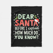 Weihnachten Funny Lieber Weihnachten, bevor ich er Fleecedecke (Vorderseite)