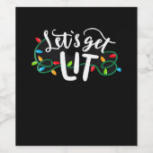 Weihnachten Funny Pajamas Let's Get Lit Christmas Weinetikett (Einzelnes Label)