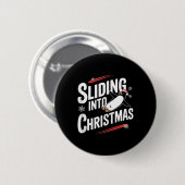 Weihnachten - Funny Pinguin Weihnachten Button (Vorne & Hinten)