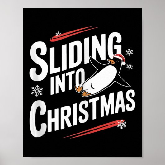 Weihnachten - Funny Pinguin Weihnachten Poster (Vorne)
