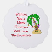 Weihnachten | Funny Santa Dekoration Palm Ornament Karte (Rückseite)