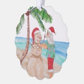 Weihnachten | Funny Santa Dekoration Palm Ornament Karte (Links)