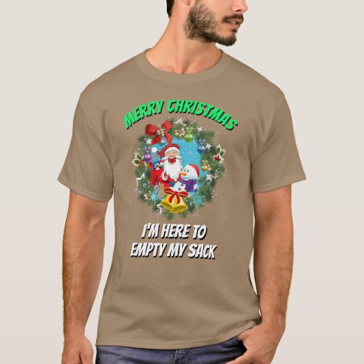 Weihnachten Funny SANTA ICH BIN HIER, UM MEIN SCHW T-Shirt (Vorderseite)