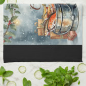 Weihnachten für Angelfreunde Geschirrtuch (Gefaltet)