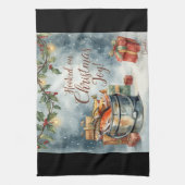 Weihnachten für Angelfreunde Geschirrtuch (Vertikal)