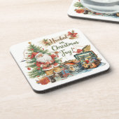 Weihnachten für Angelfreunde Getränkeuntersetzer (Linke Seite)