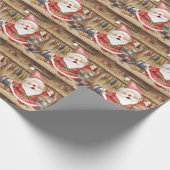 Weihnachten für Angelfreunde mit dem Weihnachtsman Geschenkpapier (Ecke)