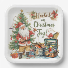 Weihnachten für Angelfreunde Pappteller