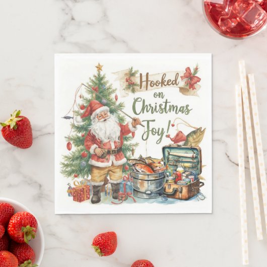 Weihnachten für Angelfreunde Serviette (Beispiel)