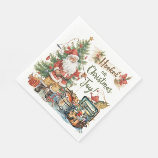 Weihnachten für Angelfreunde Serviette (Ecke)