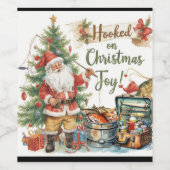 Weihnachten für Angelfreunde Weinetikett (Einzelnes Label)