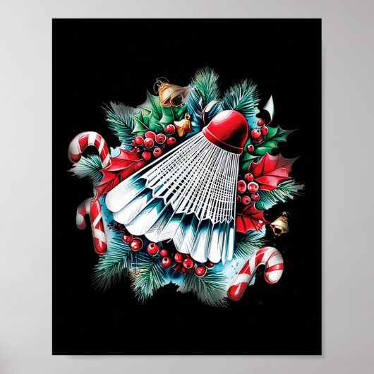 Weihnachten für Badminton Liebhaber, Weihnachten Poster (Vorne)