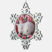 Weihnachten für Bunnies Schneeflocken Zinn-Ornament (Rechts)