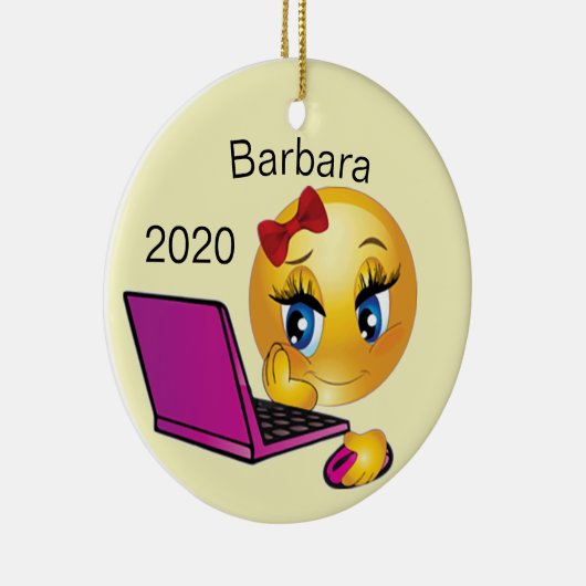 Weihnachten für Computermädchen Keramik Ornament (Rechts)