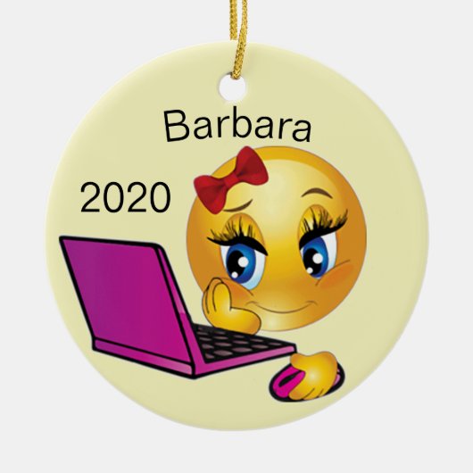 Weihnachten für Computermädchen Keramik Ornament (Vorne)