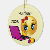 Weihnachten für Computermädchen Keramik Ornament (Links)