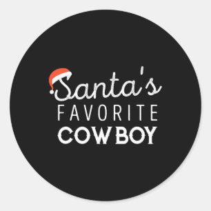 Weihnachten für Cowboys Runder Aufkleber